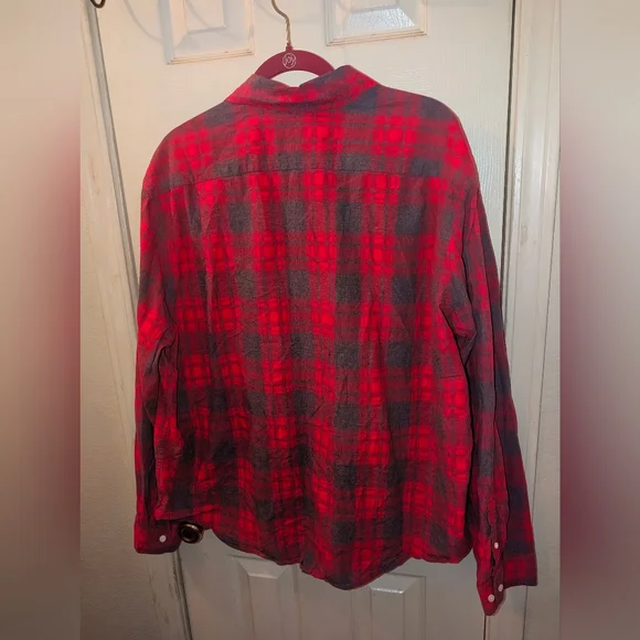 Merona Men's Big/Tall Classic Red Flannel Shirt - Picture 3 of 3